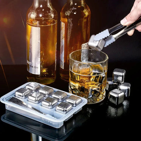 Stainless Steel Ice Cubes Set Reusable pack of 2,4,8