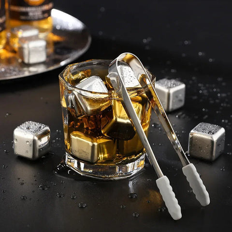 Stainless Steel Ice Cubes Set Reusable pack of 2,4,8
