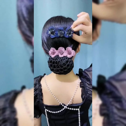 Elegant 3 Flower Decor Hair Net