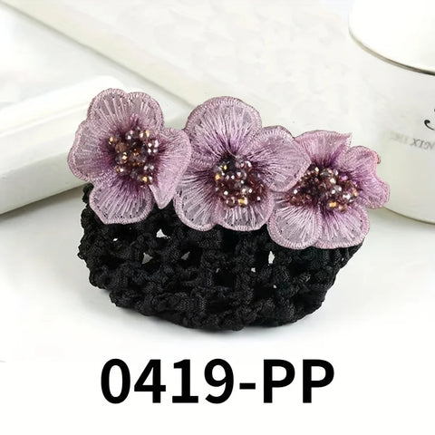 Elegant 3 Flower Decor Hair Net