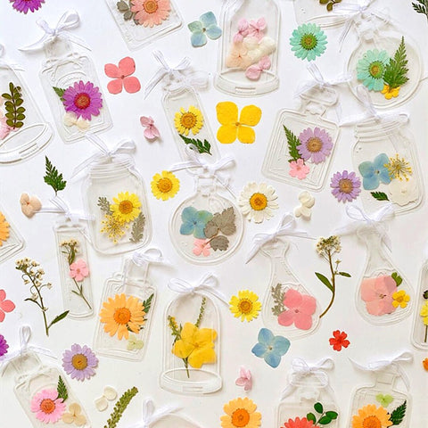 Handmade DIY Dried Flower Leaf Bookmarks Pack of 10